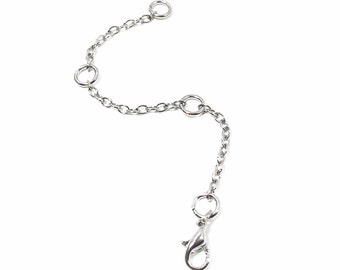 Necklace Extender, Adjustable, Removable Necklace Extender, Silver Necklace Extender, Chain Extender Clasp, Necklace Chain Extenders