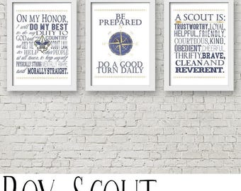 Cub Scout Oath Law and Motto Cards Instant Printable