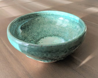 Green Ceramic Bowl, Stoneware Serving Bowl, Handmade Pottery Green Gloss Pasta Bowl