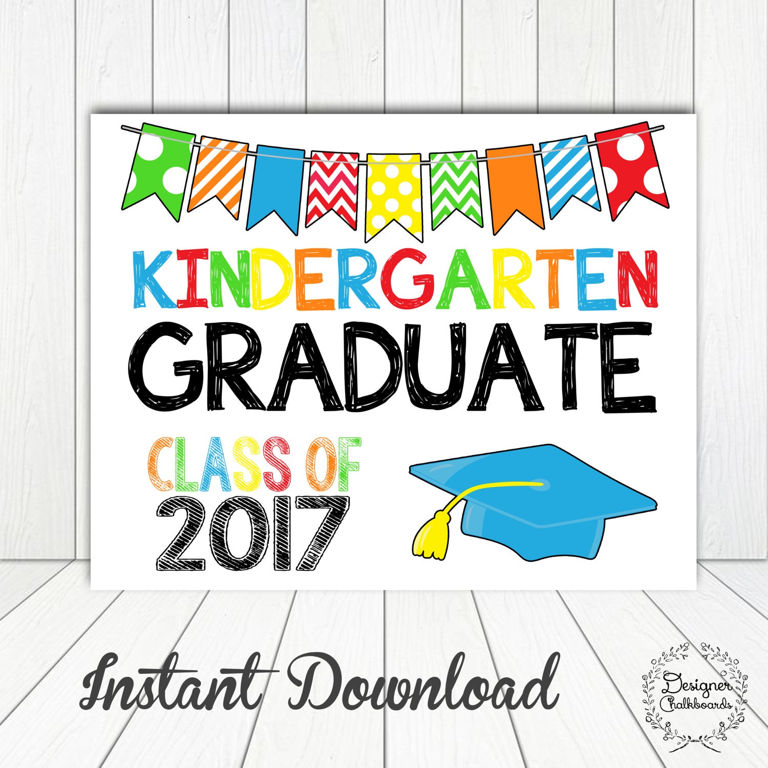 kindergarten graduation sign poster photo prop 11x14 printable