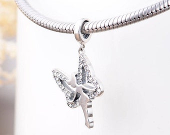 Tinker Bell Disney Charm - 925 Sterling Silver - Ballerina Pendant Charm - Gift Packing Available - Birthday Gift
