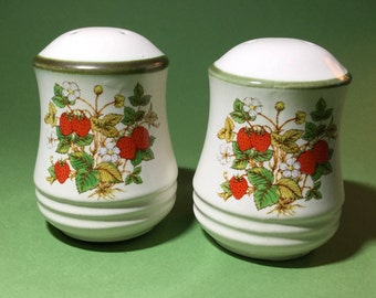 Ceramic strawberry salt and pepper shakers