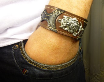 Owl bracelet Brown leather cuff Bracelet for women men Bracelet Gift Cuff Bracelets unisex bracelet leather cuff men Cuff Bracelets men