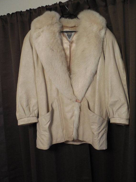 80s Faux Fur Coat Vintage Swing By Slimewarpvintage Winter Clearance Vintage J Percy For Marvin Richards Leather Coat With Faux Fur Collar Xl