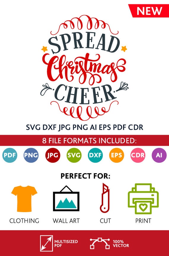 Spread Christmas Cheer Svg Cut Files Wall Art By Premiumquotes