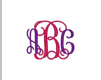 Embroidery Font Vine Monogram Font
