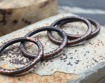 Hammered Copper Stacking Ring, Minimal Ring