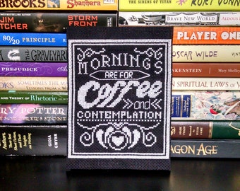 KIT, Mornings Are For Coffee and Contemplation Cross Stitch KIT, Cross Stitch Pattern, Stranger Things Cross Stitch, Coffee Cross Stitch