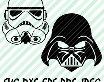 Star Wars Stormtrooper Darth Vader SVG DXF Vector Cut File Cricut Design Space Cameo Silhouette Studio Skywalker Craft Vinyl Decal Stencil