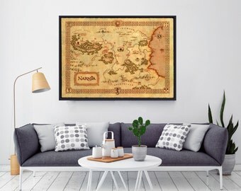 Chronicles Of Narnia, Narnia Map, Narnia Poster, Narnia Art, Narnia Nursery, Narnia Print, Map Of Narnia, Wall Art, Home Decor, Fantasy Maps