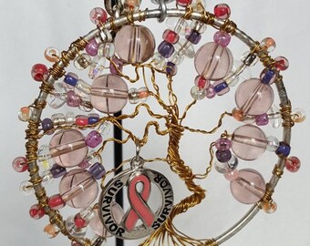 Items similar to Breast Cancer Awareness, Survivor Ribbon, Door Hanger