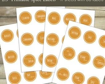 Round spice labels | Etsy