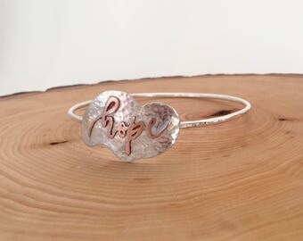 Hope Sterling Silver and Copper Bangle