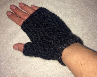 knit fingerless mittens