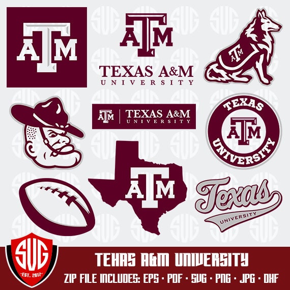 Texas A&M University monogram svg Texas University Silhouette