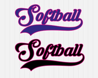 Softball SVG Cut File Softball swoosh svg - svg, dxf, eps, png, Pdf - Download - Cut File, Clipart - Cricut Explorer - Silhouette Cameo