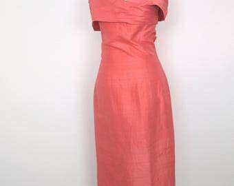 1950s Blush Pink Wiggle Dress - Bombshell Bardot Dress