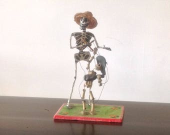Mexican Day of the Dead Mariachi Figure with his Inspiration