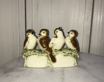 Mother's day, mother of 4, vintage bird bud vase, centerpiece, shabby chic, housewarming gift, hostess gift, teachers gift