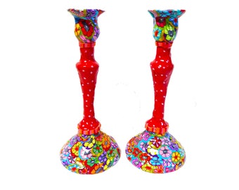 Bat Mitzvah gift, bat Mitzvah, Judaica gifts, bat Mitzvah favors, Jewish wedding, Shabbat candlesticks,Pair of Candlestick, candle holder