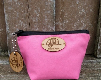 Teardrop Trailer Personalized Cosmetic Bag, Teardrop Camper, Teardrop Camping Trailer, TAB Camper, TAB Trailer, Tiny Camper, Teardrop Glamp
