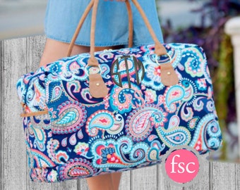 Emerson Personalized Travel Duffel, monogrammed Weekender Bag , Travel Duffel bag , vacation bag, Bridesmaid gift, Weekender personalized