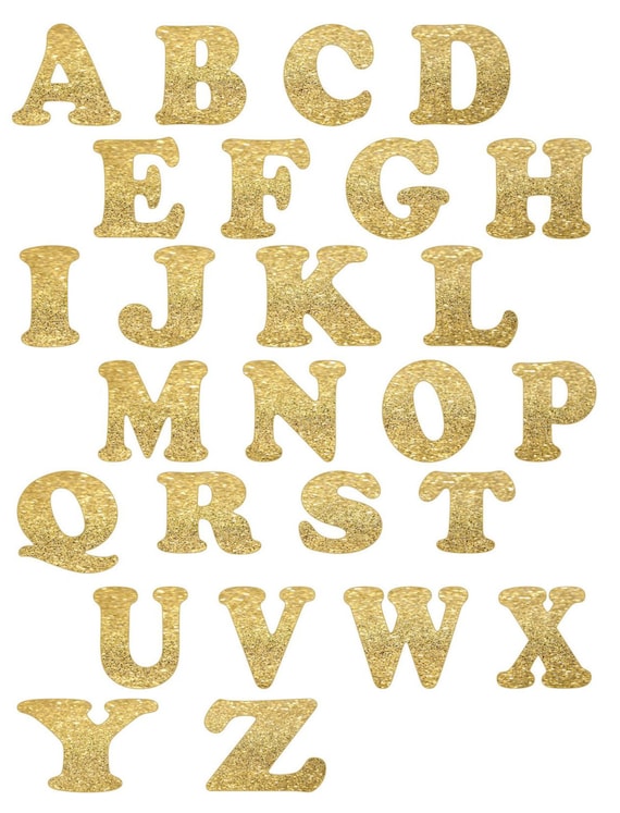 gold glitter alphabet letters die cut letters 26 letters 15 or 2