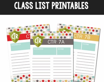 2017 Primary Theme Class List Printables-Instant Download Printables-DIY-LDS