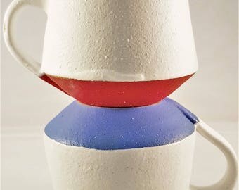 Buff Mugs, Stoneware studio pottery mugs