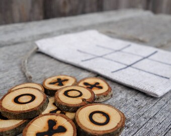 Tic Tac Toe, Wooden game, Travel game, Wooden toy, Noughts and crosses, Table game, Kids gift, Christmas gift