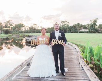 Thank You Wedding Sign for Photography - Wedding Thank You Sign for Rustic Weddings - Thank You Card Photo Prop (Item - TYU200)