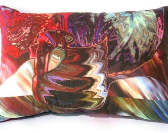 Abstract Art Pillow, Lumbar Pillow, Artsy Pillow, Abstract Throw Pillow, Colorful Art Pillow, Abstract Wine Art, Accent Pillow