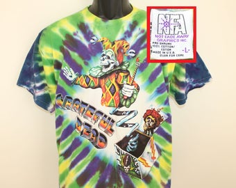 Grateful Dead Jack-in-the-box vintage tie-dye t-shirt L 90s 1993 R Sauer skeleton steal your face
