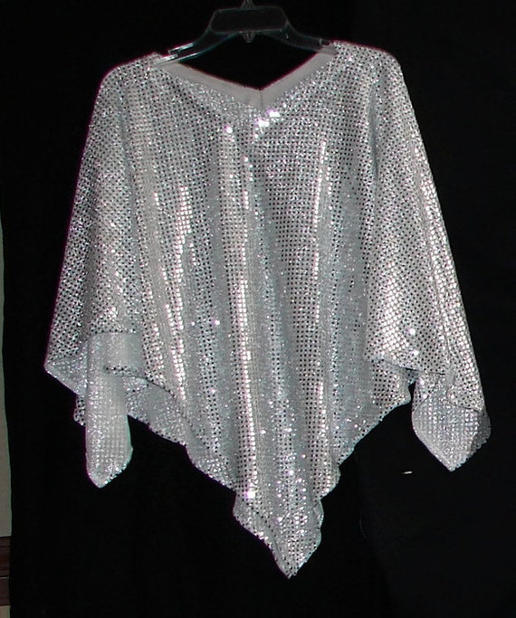 Ready to Ship SILVER Capelet Glitzy Evening Wrap Capelet Shrug