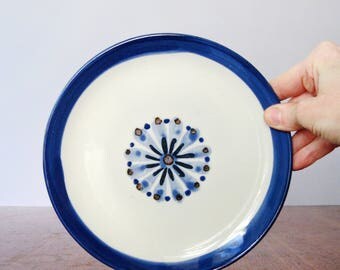 Four (4) Vintage Tonala / Ken Edwards Dishes Guadalajara Cobalt Medium