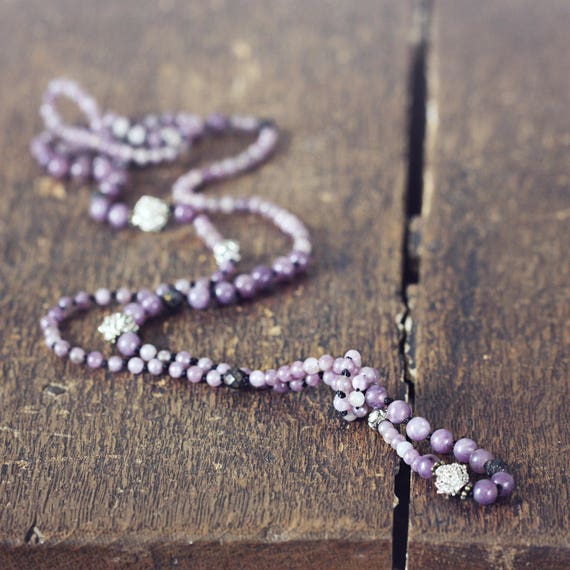 Hand Knotted Necklace - Long Jade Gemstone Necklace