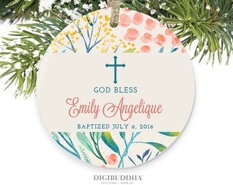 Personalized Baptism Gift For Goddaughter Girl Baptism Ornament Gift From Godparent Personalized Christening Gift Girl Christmas Ornament