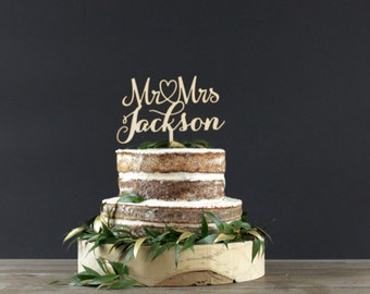Personalized Wedding Cake Topper - Cake Decor - Wood Cake Topper - Wedding Decoration
