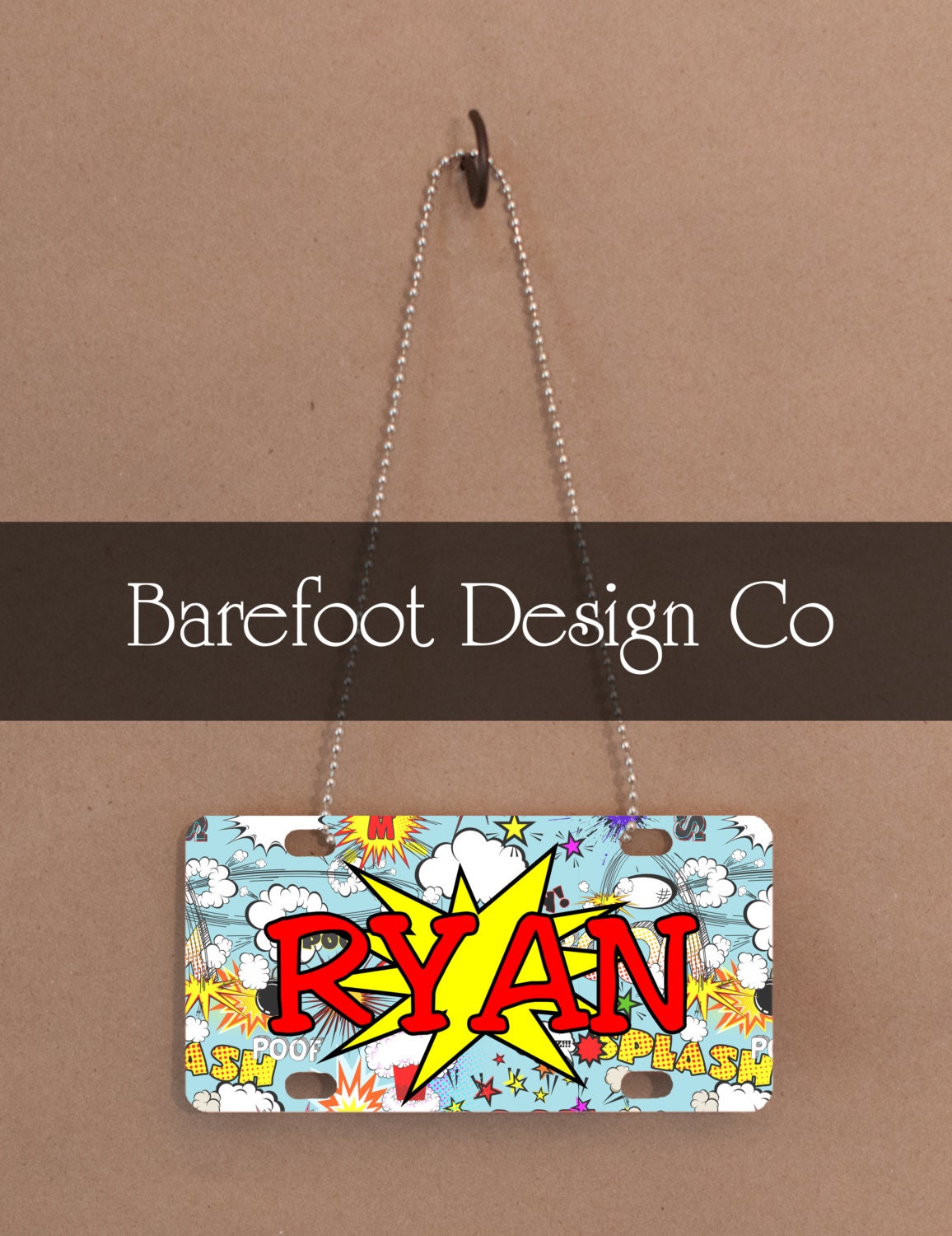 Personalized Mini license plate Kids door sign Bike license