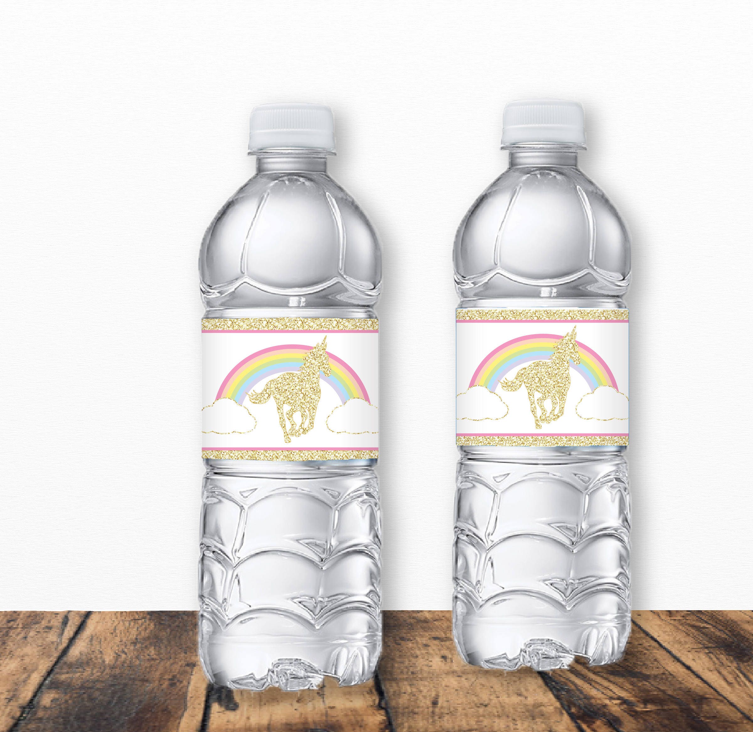 unicorn water bottle labels glitter unicorn party rainbow