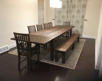 Dining Table, Farmhouse Table, Extensions, Reclaimed Wood Table, Kitchen Table, Industrial Table, Solid Wood Table, Calvert Parsons Style