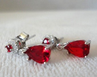Flawless Gemdrop DiamondAura Earrings Ruby Red******