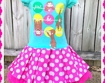 curious george dress 4T last one ready to ship