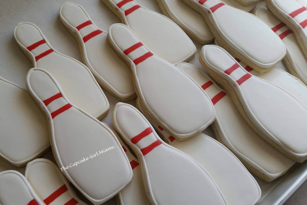 Bowling cookies Bowling pin cookies Sugar Cookies 1 Dozen