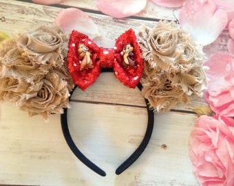 Chip and Dale Mouse Ears headband- chipmunks headband-adult headband-child headband-accessories,party headband- Halloween-costume