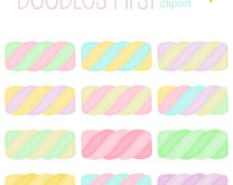 Marshmallow Twists Digital Clip Art for Scrapbooking Card Making Cupcake Toppers Paper Crafts