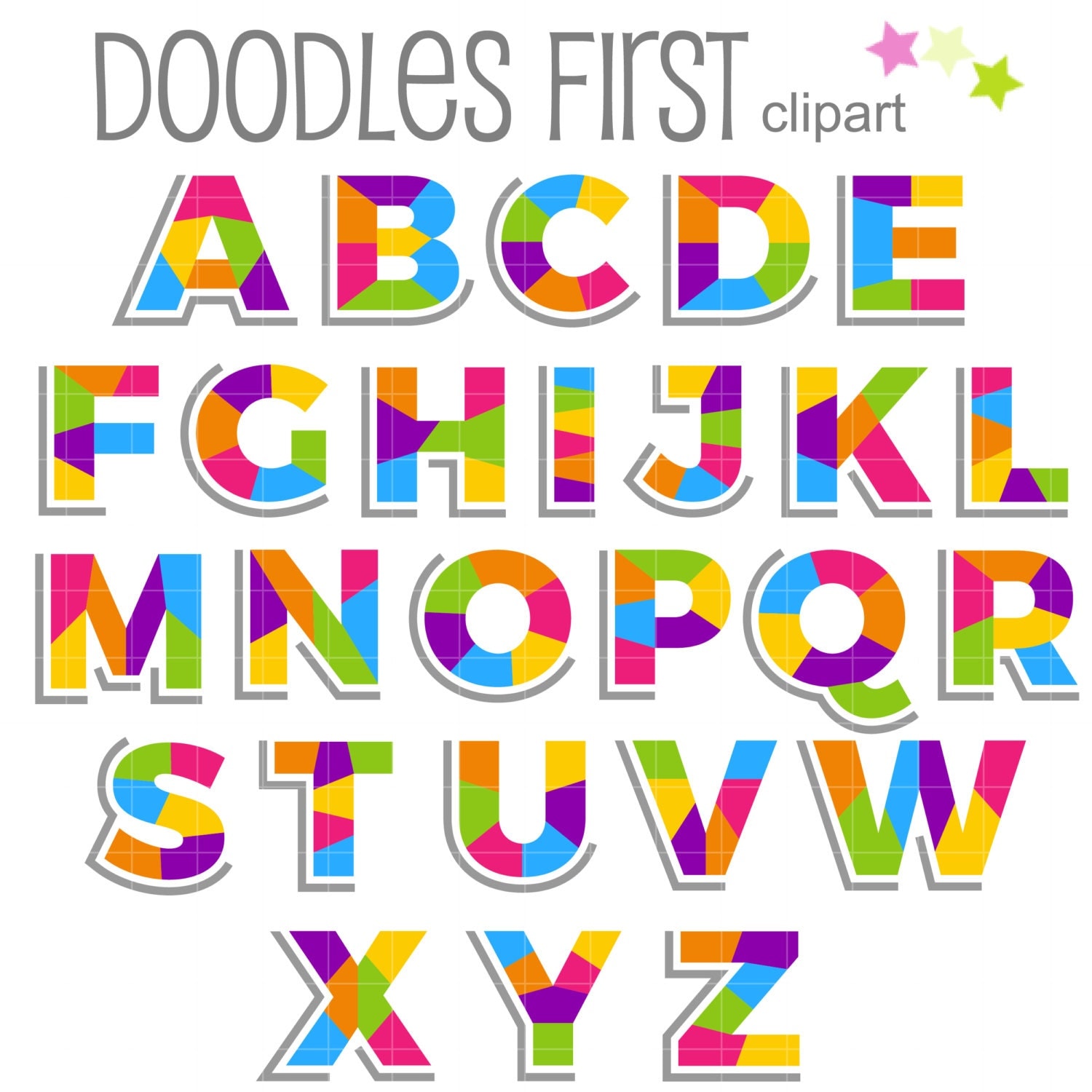 Large Alphabet Letters Free Printable Colored