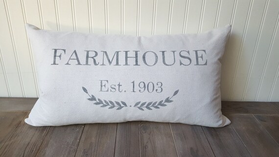 Farmhouse Pillow Cover Est Pillow Cover by sweetcitrushome Farmhouse Pillow Cover Est Pillow Cover by