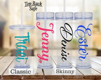 Custom Tumbler - Customized Tumbler - Custom Cup - Customized Cup - Clear Custom Travel Mug - Custom Mug - Double Walled - Bridesmaids Gifts