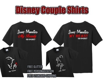 Beauty beast, beauty-and-the-beast-shirt, beauty beast shirts, Disney couples shirts, boyfriend girlfriend shirts.